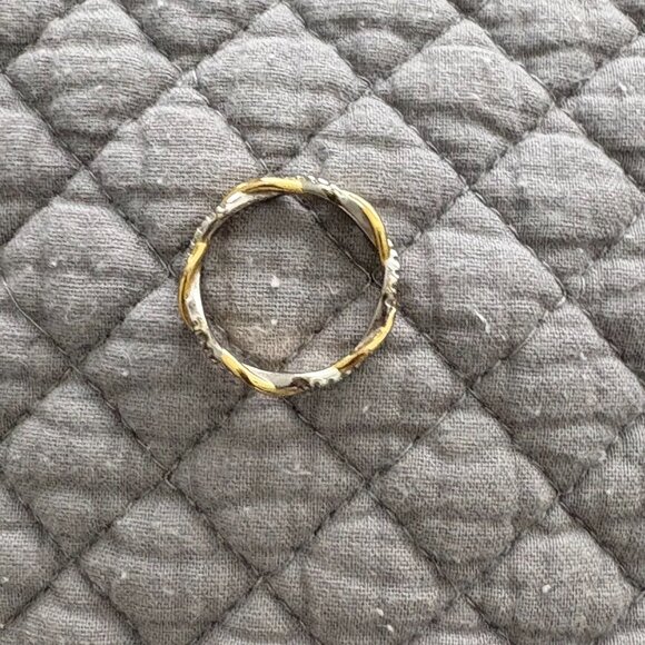 Vintage Delicate Gold and Pave Diamond Ring Size 8 EUC - Picture 6 of 7